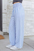 Stripe Smocked High Waist Wide Leg Casual Pants