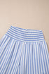 Stripe Smocked High Waist Wide Leg Casual Pants