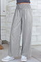 Stripe Smocked High Waist Wide Leg Casual Pants