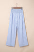 Stripe Smocked High Waist Wide Leg Casual Pants