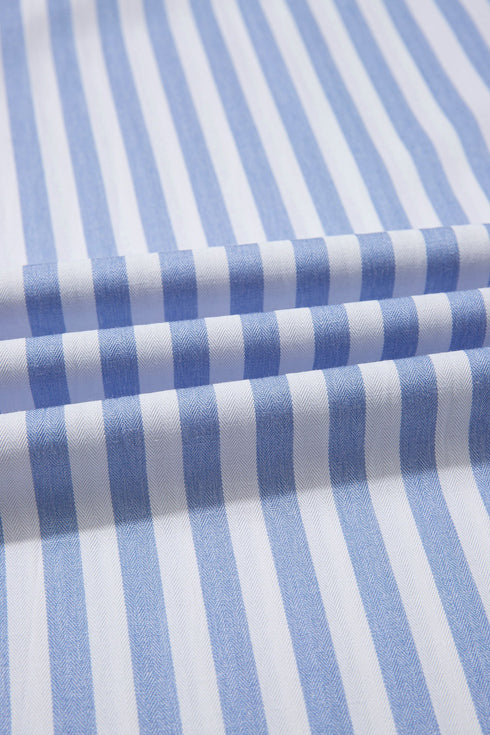 Stripe Smocked High Waist Wide Leg Casual Pants