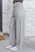 Stripe Smocked High Waist Wide Leg Casual Pants