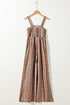 Stripe Square Neck Sleeveless Smocked Wide Leg Jumpsuit