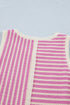 Stripe Textured Accent Trim Tank And Short Set