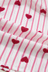 Stripe Textured Heart Print Long Flounce Sleeve Shirt