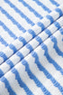 Stripe Textured Knit Short Sleeve Drawstring Short Set