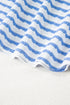 Stripe Textured Knit Short Sleeve Drawstring Short Set