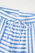 Stripe Textured Knit Short Sleeve Drawstring Short Set