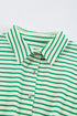 Stripe Textured Short Sleeve Collared Button Down Waist Tie Romper
