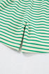 Stripe Textured Short Sleeve Collared Button Down Waist Tie Romper