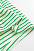Stripe Textured Short Sleeve Collared Button Down Waist Tie Romper