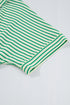 Stripe Textured Short Sleeve Collared Button Down Waist Tie Romper