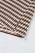 Stripe Textured Side Slits Crew Neck T Shirt