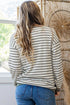 Stripe Twisted Ribbed Patchwork Textured Long Sleeve Top