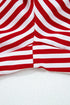 Stripe Velvet Trim Bow Knot Waist Pajama Set