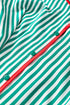 Stripe Velvet Trim Bow Knot Waist Pajama Set