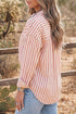 Stripe Western Button Down Long Sleeve Casual Blouse