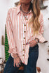Stripe Western Button Down Long Sleeve Casual Blouse