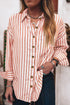 Stripe Western Button Down Long Sleeve Casual Blouse