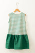 Stripe Woven Ruffled Sleeveless Mini Dress