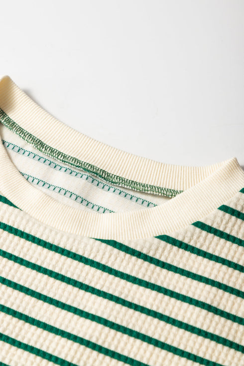 Stripe Woven Ruffled Sleeveless Mini Dress
