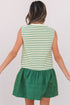 Stripe Woven Ruffled Sleeveless Mini Dress