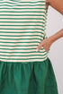 Stripe Woven Ruffled Sleeveless Mini Dress