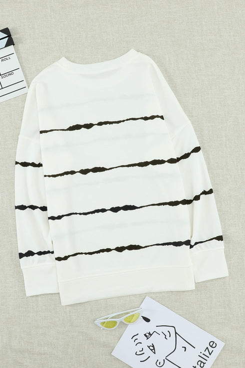 Striped Abstract Long Sleeve Casual Sweatshirt