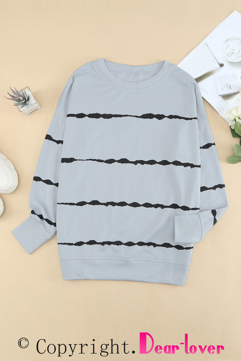 Striped Abstract Long Sleeve Casual Sweatshirt