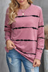 Striped Abstract Long Sleeve Casual Sweatshirt