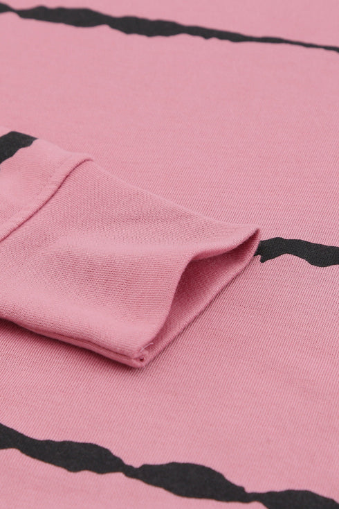 Striped Abstract Long Sleeve Casual Sweatshirt