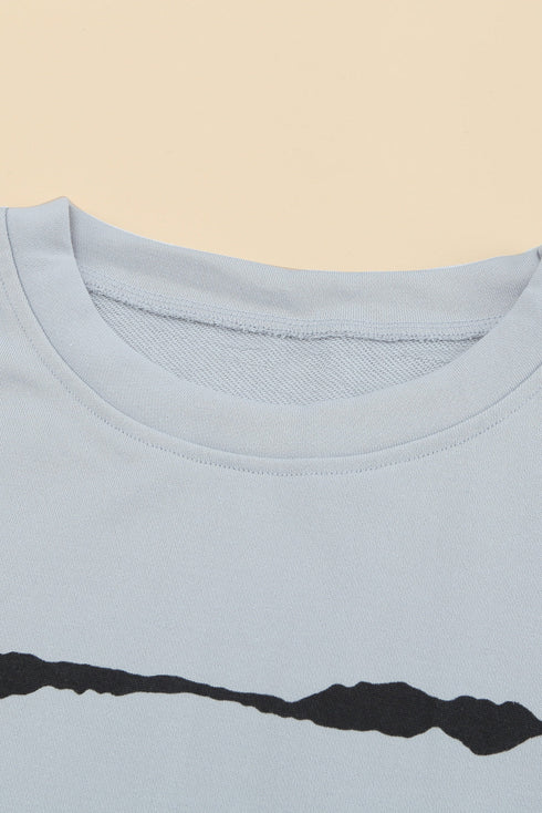 Striped Abstract Long Sleeve Casual Sweatshirt