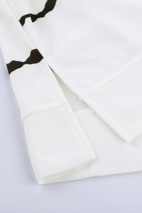 Striped Abstract Long Sleeve Casual Sweatshirt