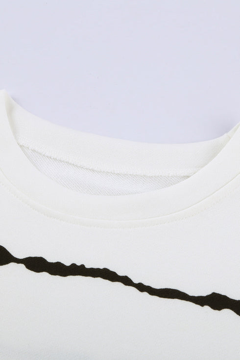 Striped Abstract Long Sleeve Casual Sweatshirt