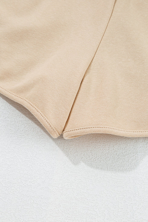 Striped Accent Pullover and Shorts Two Piece Casual Set