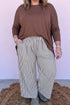 Striped Adjustable Tie Waist Loose Leg Pants