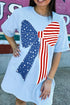 Striped Big Bow Detail Shift Mini T Shirt Dress
