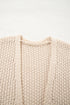 Striped Block Pattern Crochet Open Front Cardigan