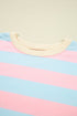Striped Block Pattern Drop Shoulder Crewneck Sweatshirt