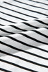 Striped Block Pattern V Neck Short Sleeve Cotton T Shirt