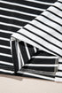 Striped Block Pattern V Neck Short Sleeve Cotton T Shirt