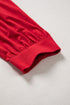 Striped Bodice Solid Balloon Sleeve Henley Top