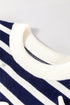 Striped Bow Applique Sleeveless Knit Sweater