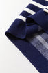 Striped Bow Applique Sleeveless Knit Sweater