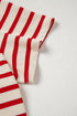 Striped Bow Front Lace Up High Waist Short Set
