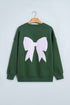 Striped Bow Graphic Southern Belle Oversized Sweatshirt