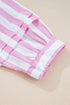 Striped Bracelet Sleeve Button Detail H-Line Mini Dress