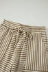 Striped Breathable Textured Knit Matching Short Set