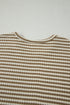Striped Breathable Textured Knit Matching Short Set