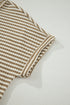 Striped Breathable Textured Knit Matching Short Set